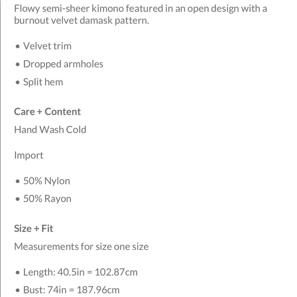 Free People Muse Burn Out Velvet Kimono - Picture 4 of 4